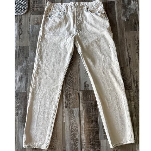 Levi's 501 CT White Washed Mens Denim Jeans Size 36x34 Button Fly Straight Leg